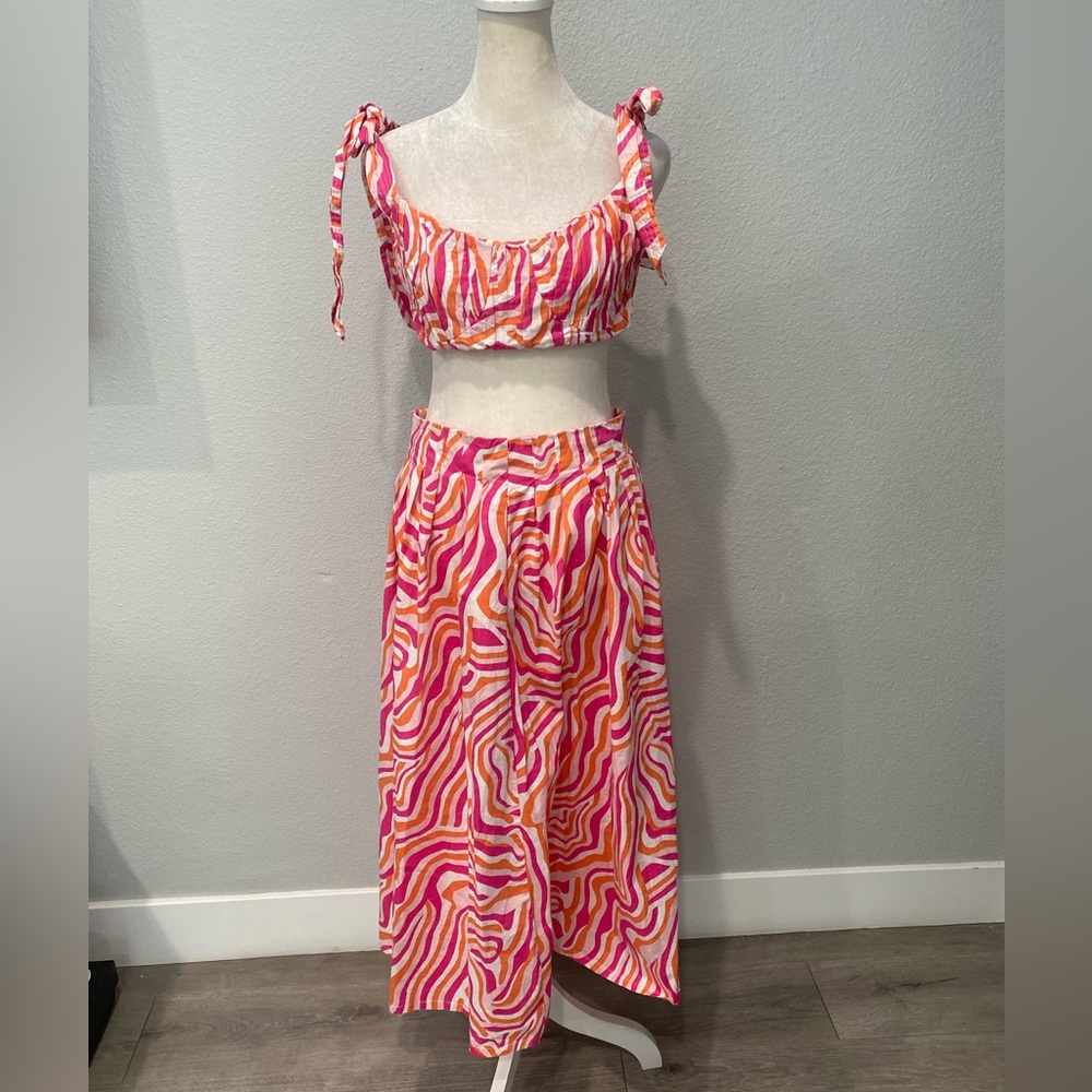 Solid & Striped The Frankie Bra Crop Top & Skirt Set Sz S
